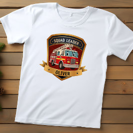 Camiseta Infantil Crachá Personalizado de Bombeiro Fofo