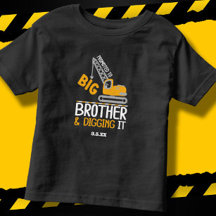 Camiseta Infantil Crane de Construção Big Brother cavando v2
