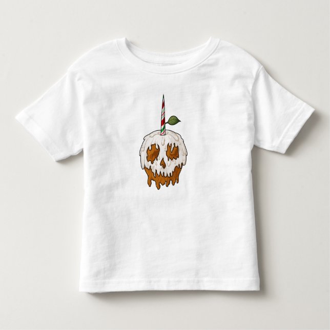 Camiseta Infantil Crânio de Maçã de Caramelo Doce (Frente)