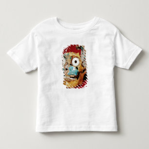 Camiseta Infantil Crânio decorado com um mosaico na turquesa