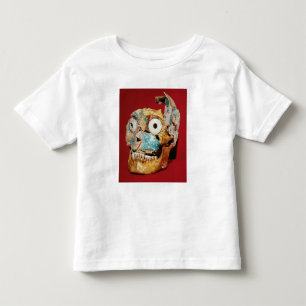 Camiseta Infantil Crânio decorado com um mosaico na turquesa