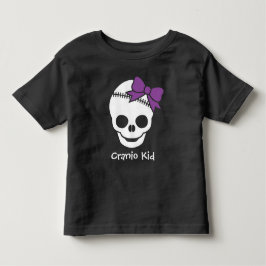 Camiseta Infantil Cranio Kid Girl Skull com Arco roxo