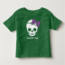 Camiseta Infantil Cranio Kid Girl Skull com Arco roxo