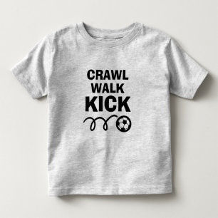 Camiseta Infantil CRAWL WALK KICK esportes de futebol para criança