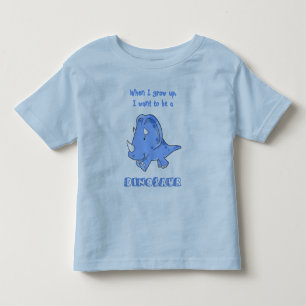 Camiseta Infantil cresça acima o azul do dinossauro
