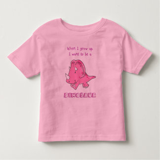 Camiseta Infantil cresça acima o rosa do dinossauro