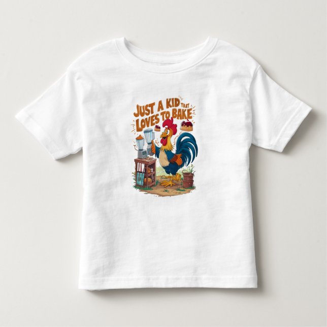 Camiseta Infantil Criação de Bolo de Galinhas Culinárias (Frente)