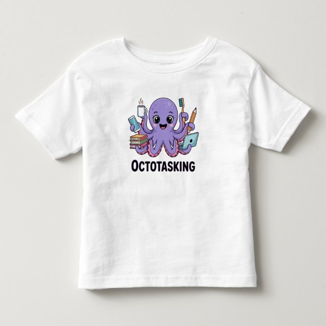 Camiseta Infantil Criação de Octotasking no Modo Multitarefa (Frente)