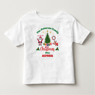 Camiseta Infantil Criador de Natal da Família Branca Personalizado, 