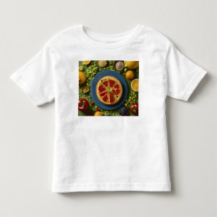 Camiseta Infantil criança com comida