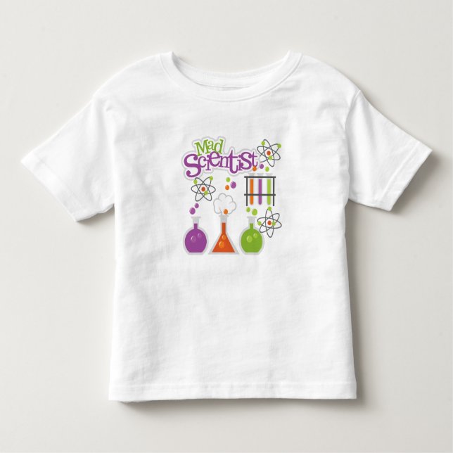 Camiseta Infantil Criança louca do cientista (Frente)