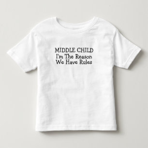 Camiseta Infantil Criança Média, sou a razão de termos regras Tod