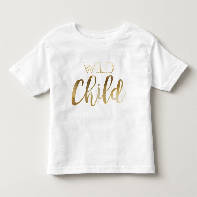 Camiseta Infantil Criança Selvagem Chic Boêmia | Folha de ouro triba (Frente)