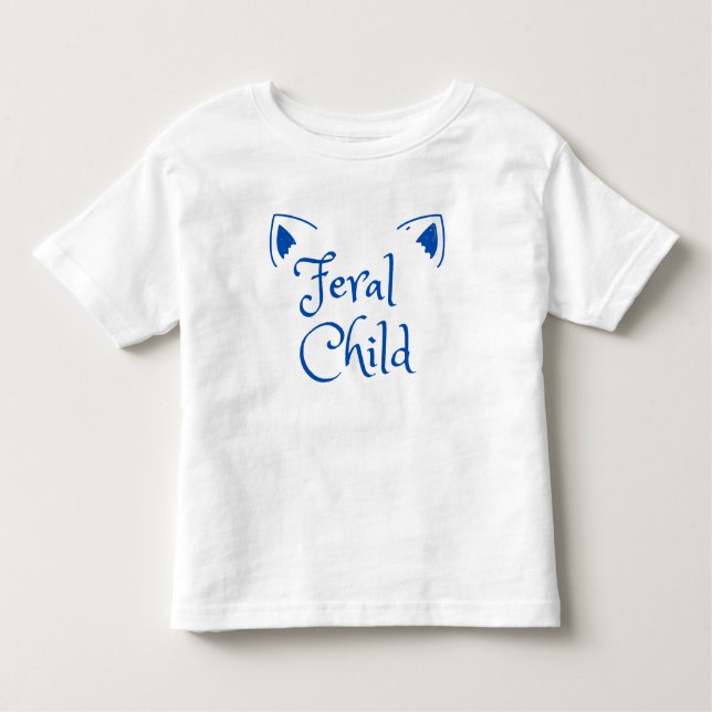 Camiseta Infantil Criança Selvagem Louca em Azul (Frente)