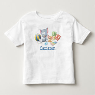 Camiseta Infantil Criança Tom e Jerry Brincando com Brinquedos
