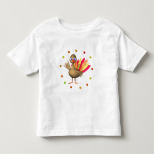 Camiseta Infantil Crianças - Ação de Graças, Baby Turkey