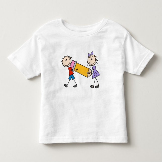 Camiseta Infantil Crianças Com Lápis (Frente)