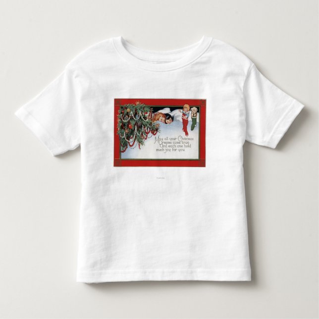 Camiseta Infantil Crianças de ChristmasSleeping e um poema (Frente)