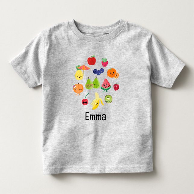 Camiseta Infantil Crianças de Fruta adaptáveis de Fruta virtual pers (Frente)