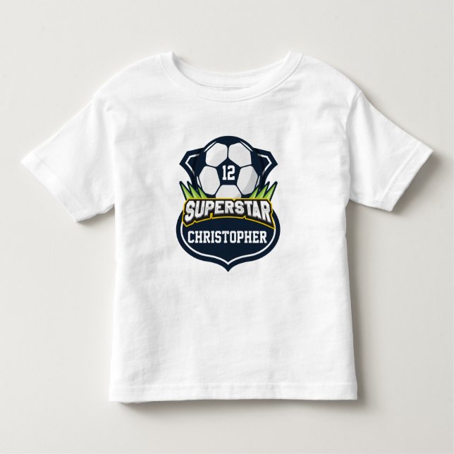 Camiseta Infantil Crianças de Futebol Superstar (Frente)