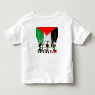 Camiseta Infantil Crianças de Gaza Pintando a Bandeira da Palestina