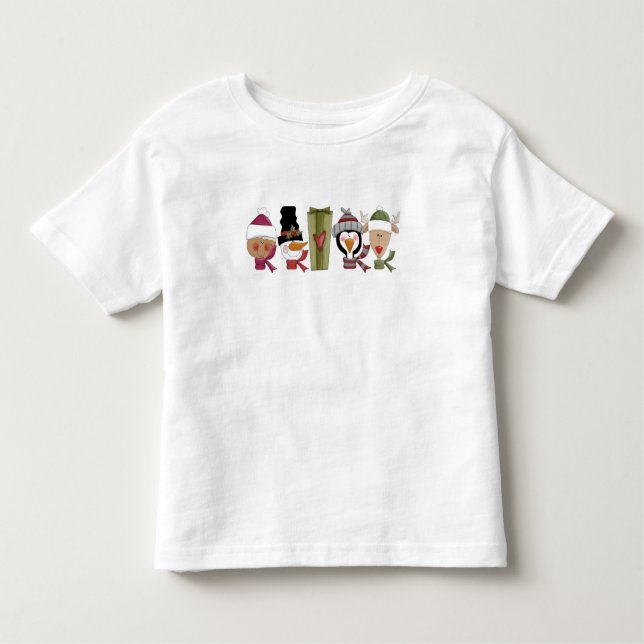 Camiseta Infantil Crianças de Natal T-Shirt (Frente)
