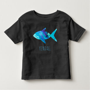 Camiseta Infantil Crianças de Oceano Azul de Cores Aquáticas Persona