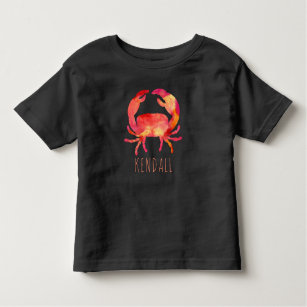 Camiseta Infantil Crianças do Oceano Caranguejo Aquático Personaliza