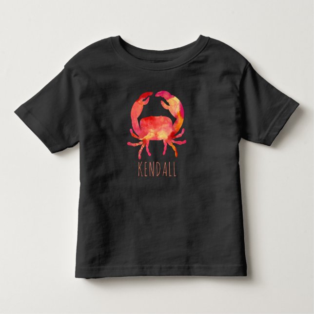 Camiseta Infantil Crianças do Oceano Caranguejo Aquático Personaliza (Frente)