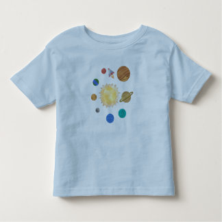 Camiseta Infantil Crianças do sistema solar de 8 planetas