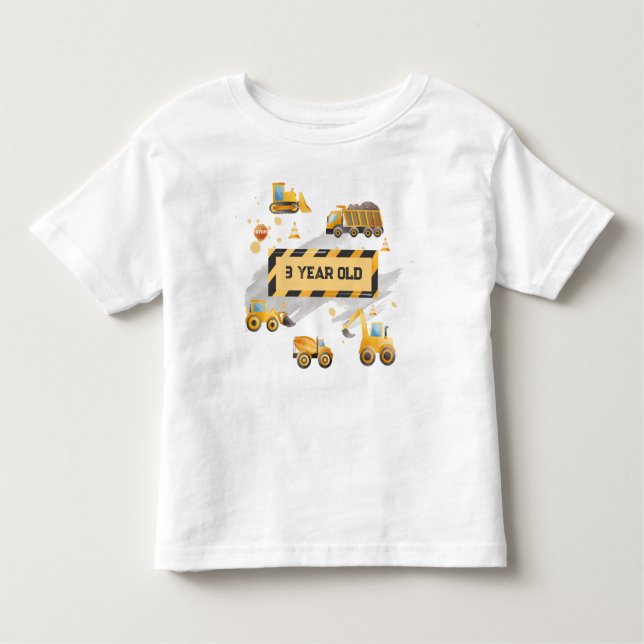 Camiseta Infantil Crianças em Cute Construction Birthday (Frente)