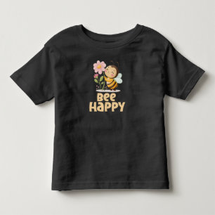 Camiseta Infantil Crianças Felizes com Abelhas, Abelha Fofa e Flor