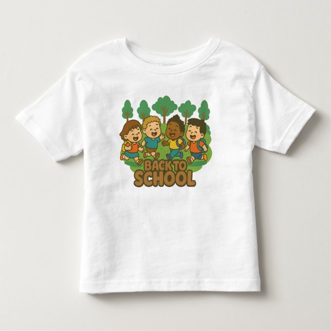 Camiseta Infantil Crianças Felizes Correndo (Frente)