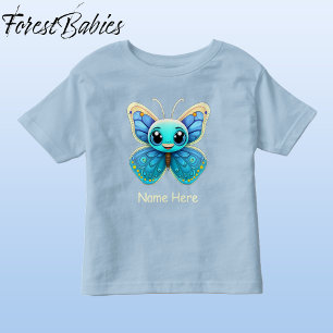 Camiseta Infantil Crianças - Gráfico de Cartoons Brancos de Borbolet