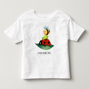 Camiseta Infantil Crianças Joia vermelha da senhora Abelha inseto em