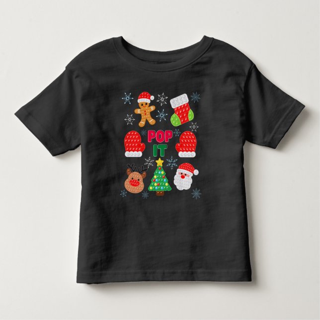 Camiseta Infantil Crianças Pop De Natal Papais noeis De Bolha (Frente)