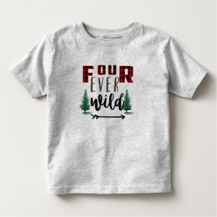 Camiseta Infantil Crianças: Quatro vezes a Xadrez Wild Lumberjack Wi