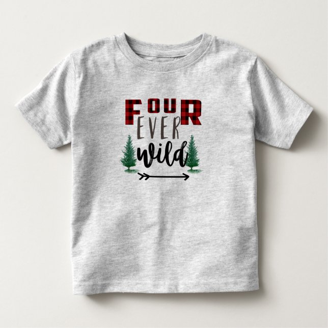 Camiseta Infantil Crianças: Quatro vezes a Xadrez Wild Lumberjack Wi (Frente)
