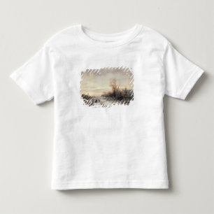 Camiseta Infantil Crianças que jogam em uma paisagem do inverno