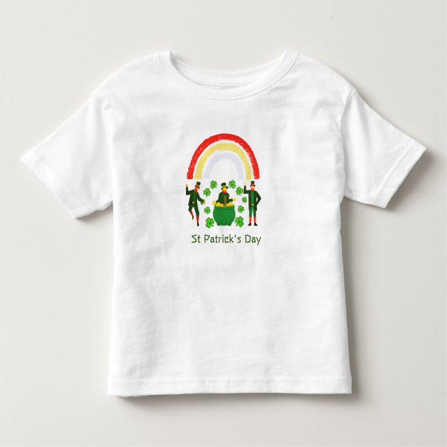Camiseta Infantil Crianças Toddler Leprechaun Dia de São Patrício Do (Frente)