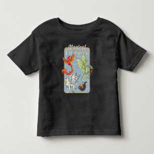Camiseta Infantil Criaturas Mágicas Gráficos Vintage