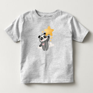 Camiseta Infantil Crie Seu Próprio Balão De Panda Estrelado Flutuant