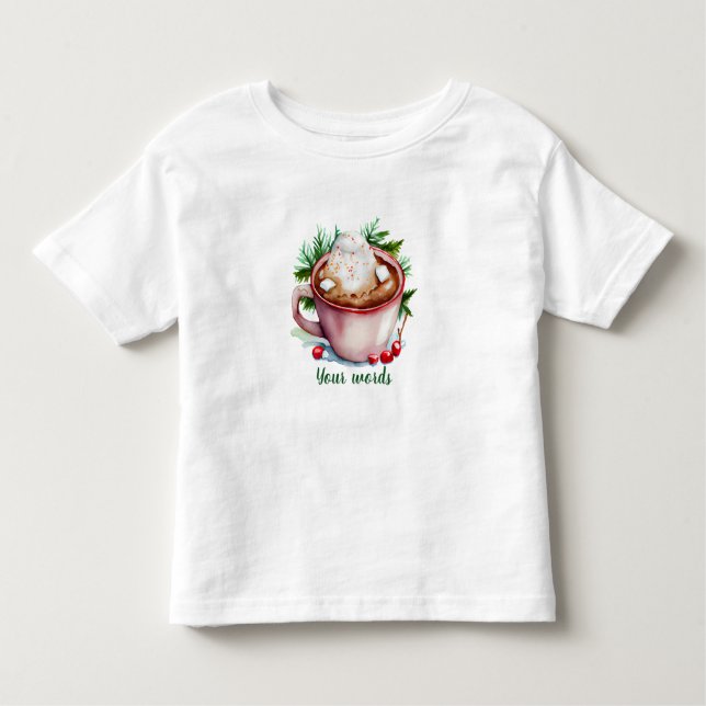 Camiseta Infantil Crie seu próprio chocolate quente de Natal (Frente)