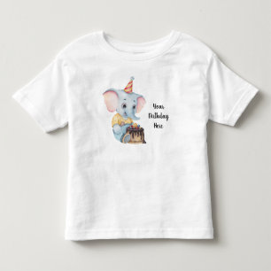 Camiseta Infantil Crie seu próprio elefante de aniversário bonito
