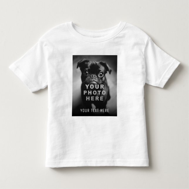 Camiseta Infantil Crie sua foto simples do Solteiro e texto personal (Frente)
