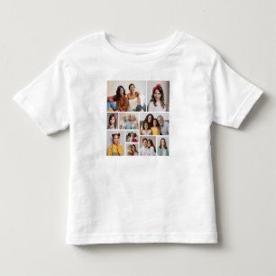 Camiseta Infantil Crie Sua Própria Colagem de 10 Fotos
