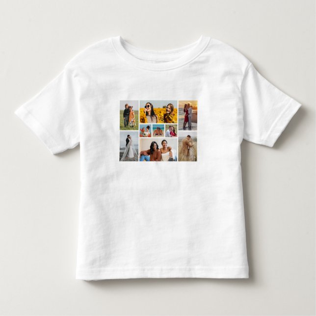 Camiseta Infantil Crie sua própria colagem de fotos de 9 (Frente)