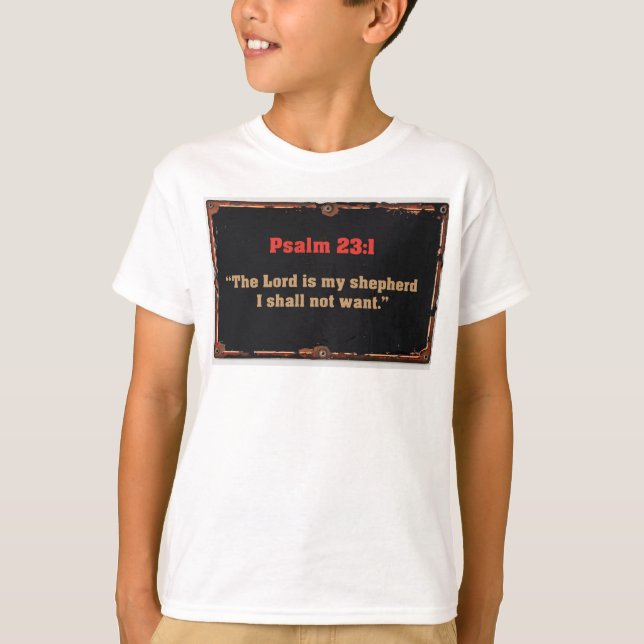Camiseta infantil cristã versículo da Bíblia Salmo (Frente)