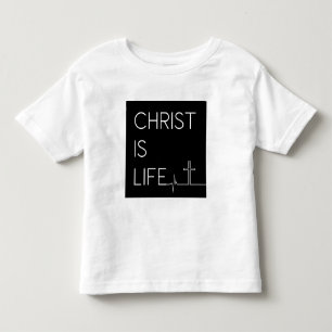 Camiseta Infantil Cristo é a linha de pulsação da vida e cruz