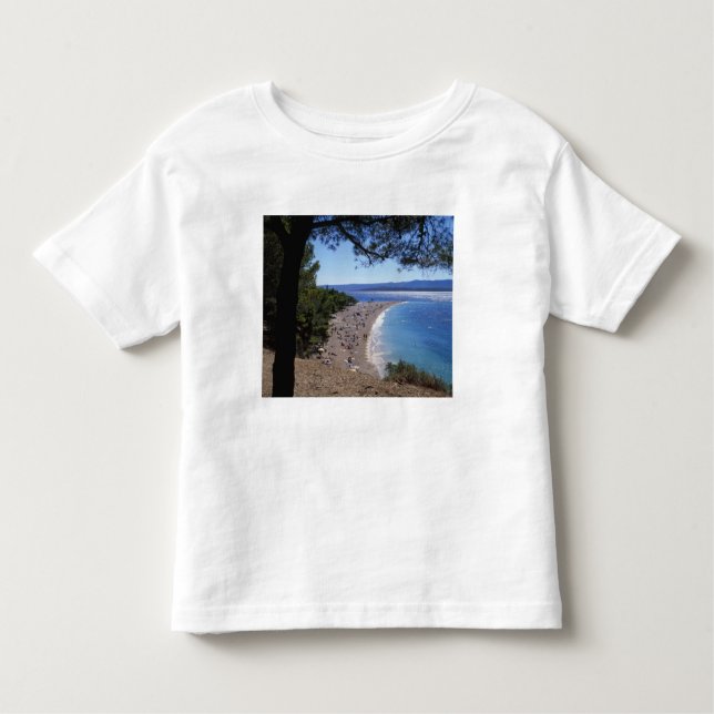 Camiseta Infantil Croácia, Ilha Brac, Bol, Cabo Beach Ouro (Frente)